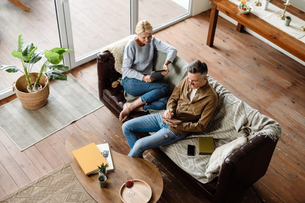 Couple Sitting on Couch